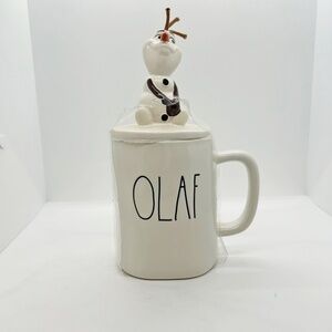 New Rae Dunn Disney Frozen Mug,  Olaf figure ceramic topper